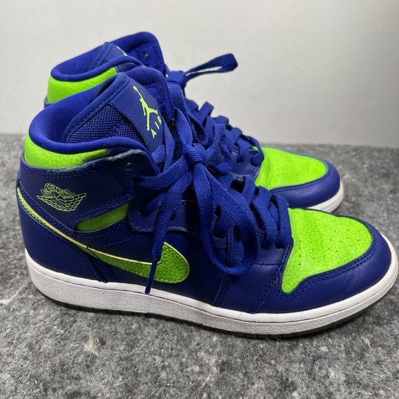 Nike Air Jordan 1 Retro High PS Kids Concord Electric Green Blue 705300-407 4.5Y - Picture 13 of 16